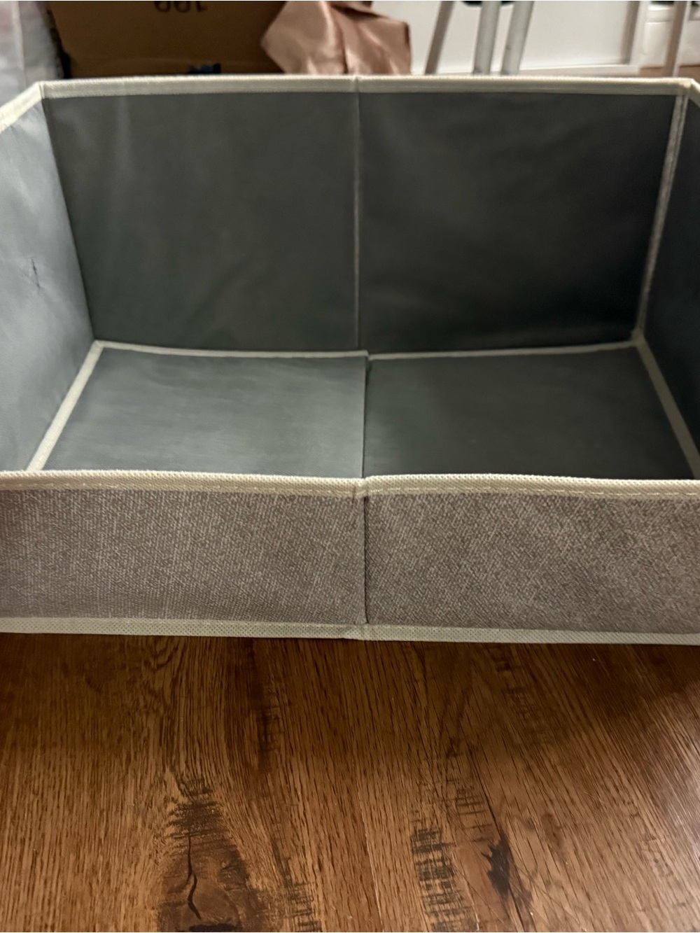 3 items -Foldable Gray Fabric Storage Bin - Home Storage & Organization